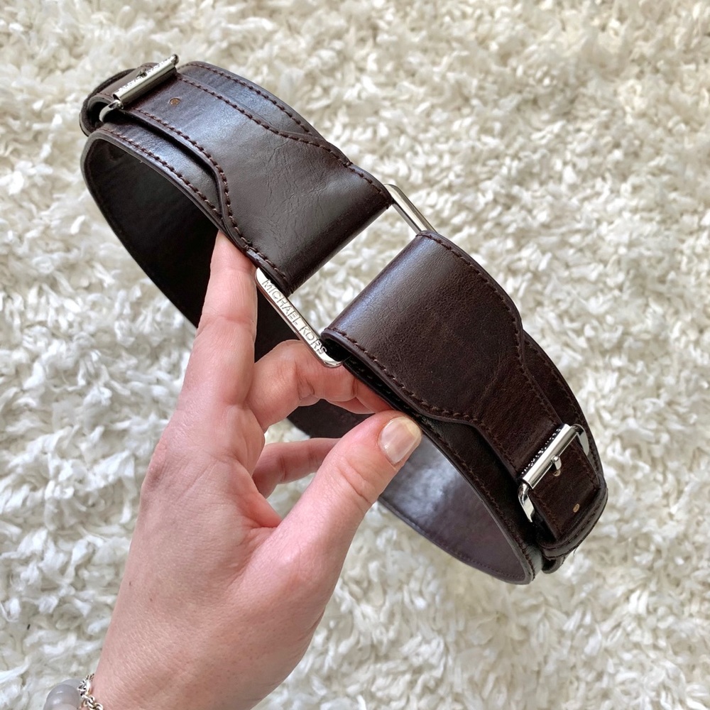 Michael Kors brown buckle belt